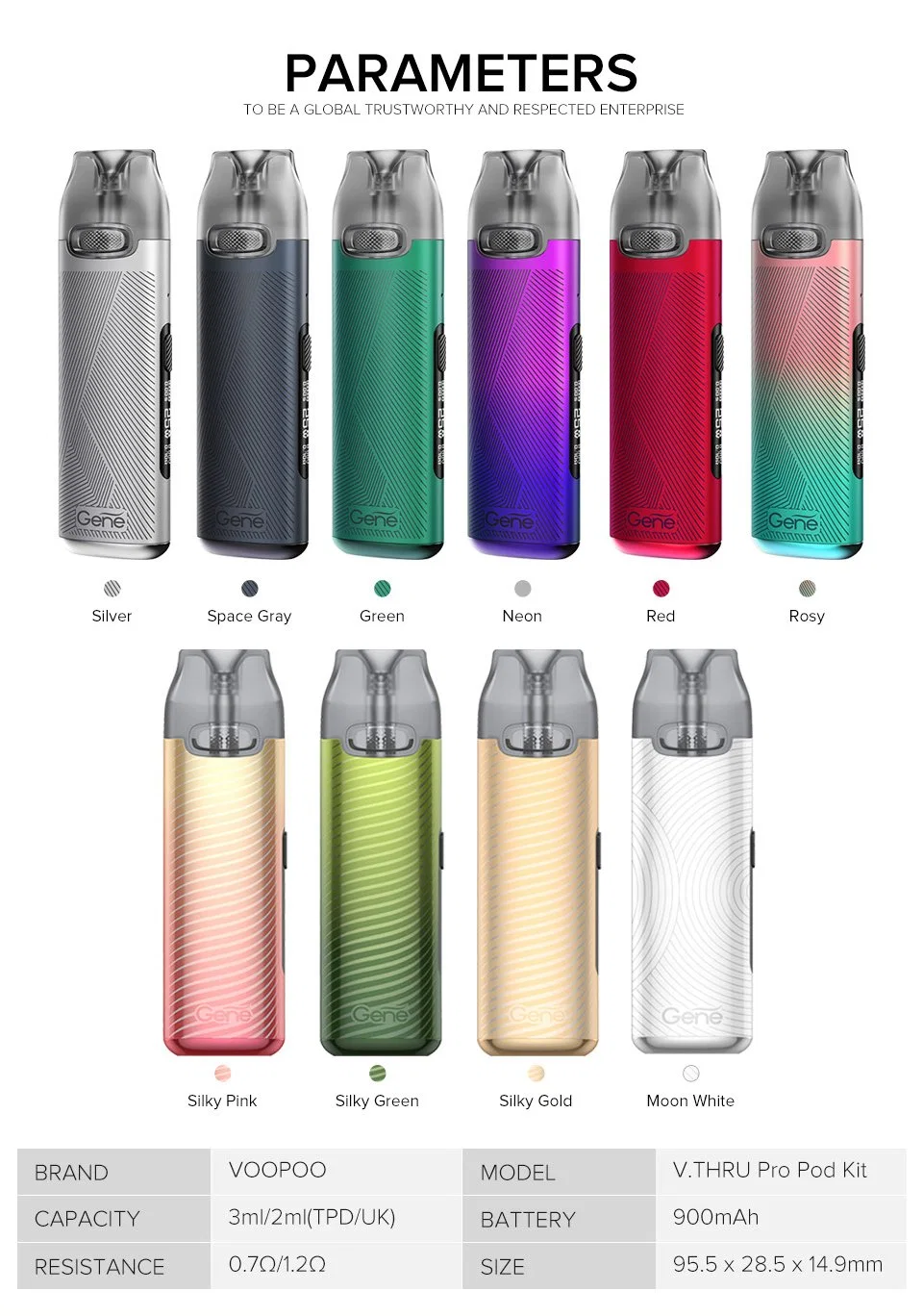 Cartucho Voopoo V. Thru PRO, 2PCS/embalagem