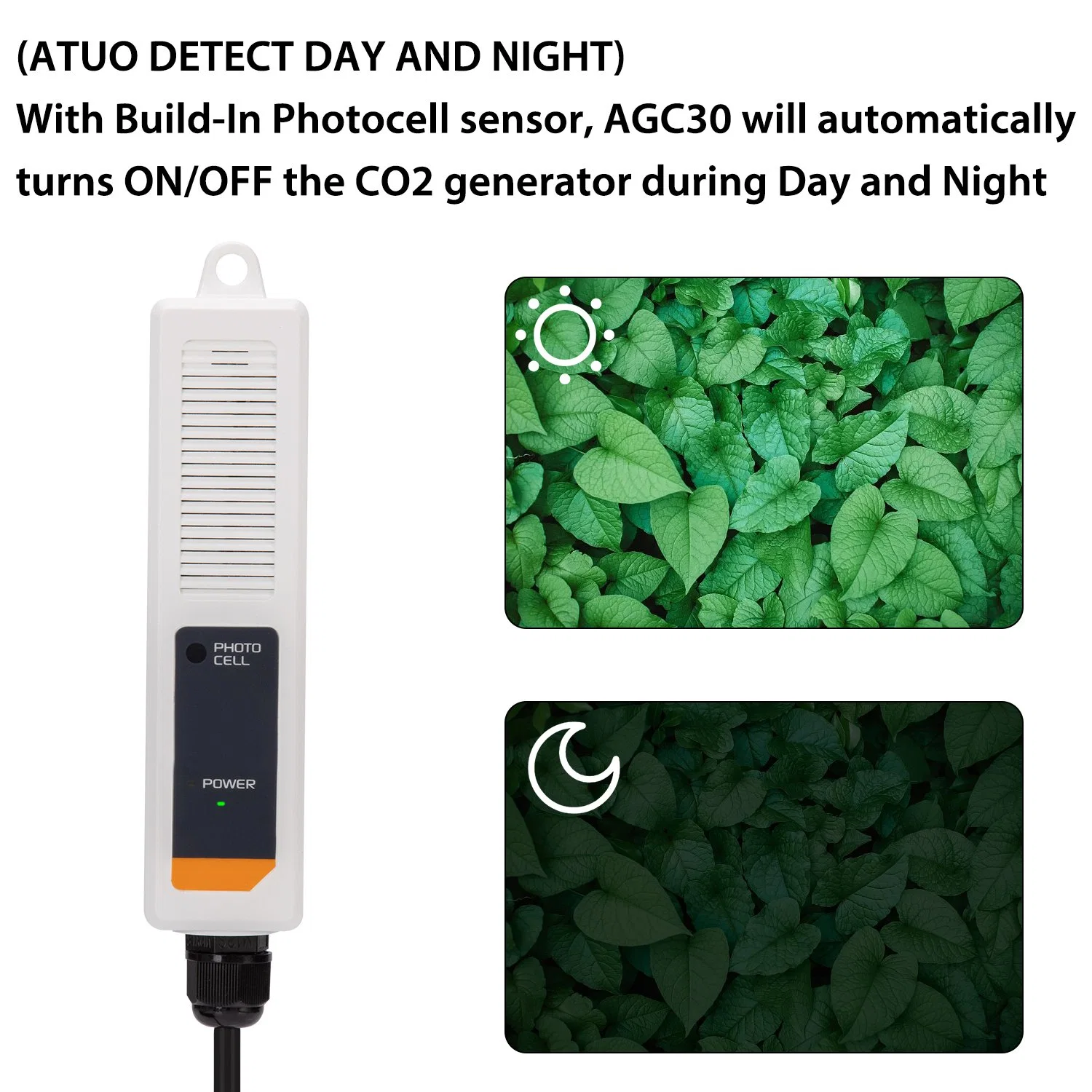 Controlador de CO2 com detecção automática de dia e noite, Função de relé com Feixe Duplo Ndir Sensor de CO2