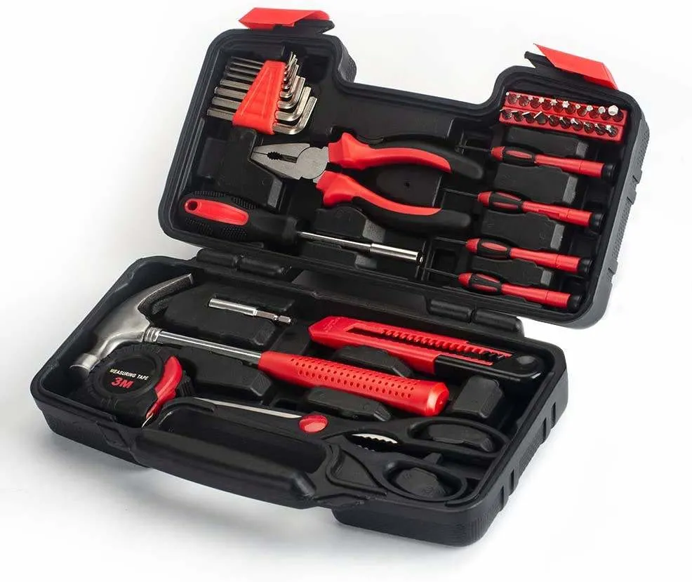 DOZ 39PCS Hand Tools Set Professional Box Set for Car (تم ضبط صندوق Professional Box للسيارة) إصلاح مجموعة أدوات الاستخدام المنزلي