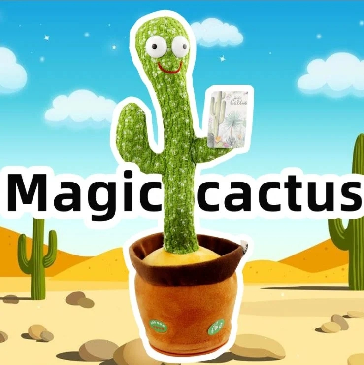 Venta caliente niños Educación temprana Juguetes Mágicos Cactus Plush Juguetes Hablar Electric retorcerse Funny cantar Baile