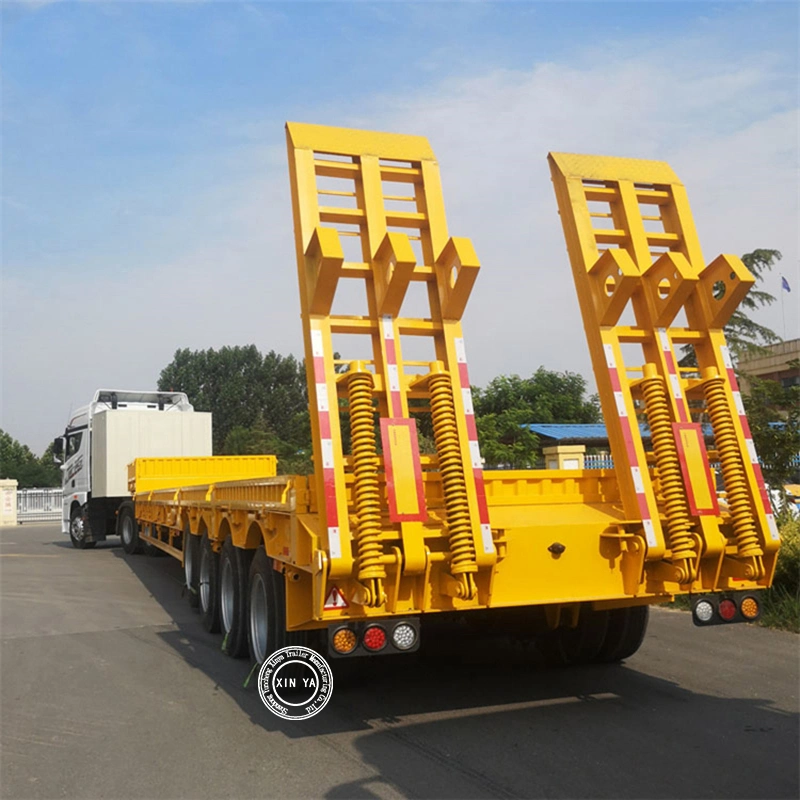 Heavy Duty transporteur 60 tonnes Tri-Axles Semi basse camion-remorque de lit&amp;tracteur de remorquage pont Faible Faible garçon semi-remorque pour la vente