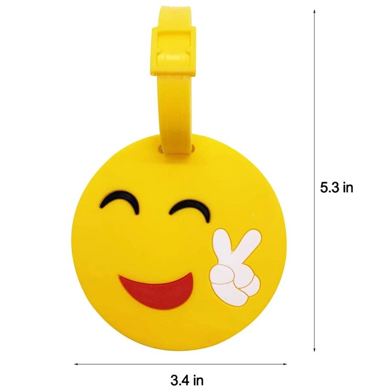 Travel Promotional Gifts 3D Smile Luggage Tag United Arab Emirates Soft PVC Travel Luggage Tags