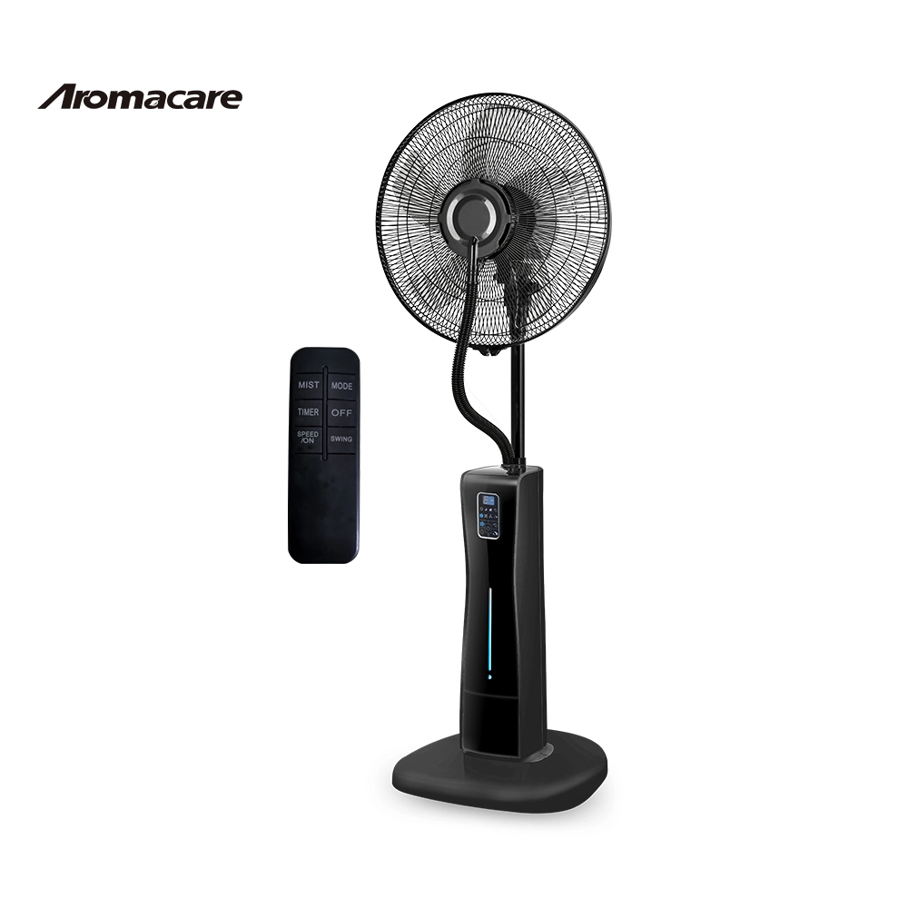 Aromacare 40cm LED Display agua fría refrigeración niebla spray Ventilador Ventilador de niebla de aire de 5 hojas con mando a distancia