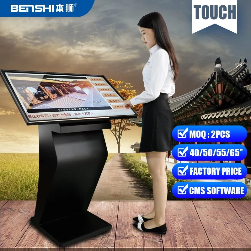 Professional 32 43 50 55 Inch Full HD Floor Standing 4K Interactive LCD Digital Touch Screen Mall Information Kiosk