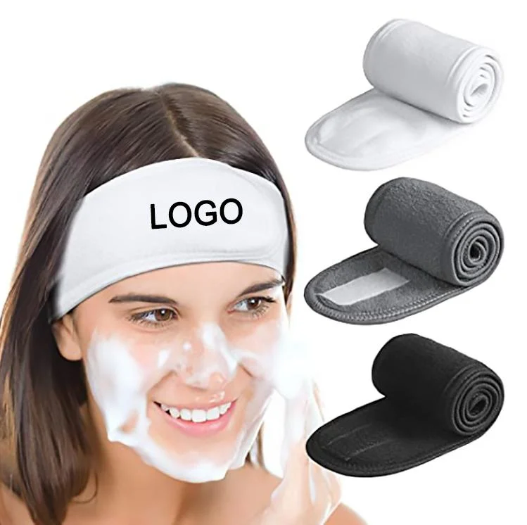 Custom Logo Makeup SPA Hairband with Magic Tape Beauty Headband Girls