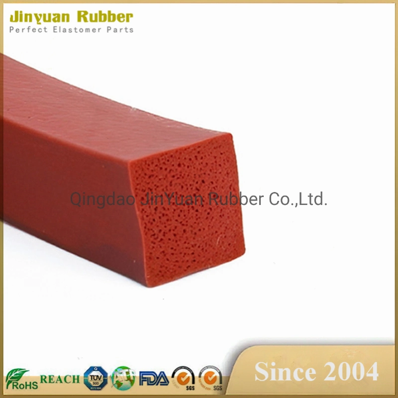 Square Silicone Sponge Foam Extrude Rubber Foam Seal Strip Weather Profile Extruded Rubber Profile