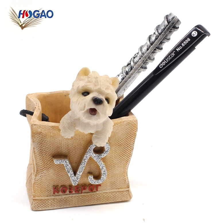 Custom Resin Dog Pen Pencil Holder for Desk Organizer