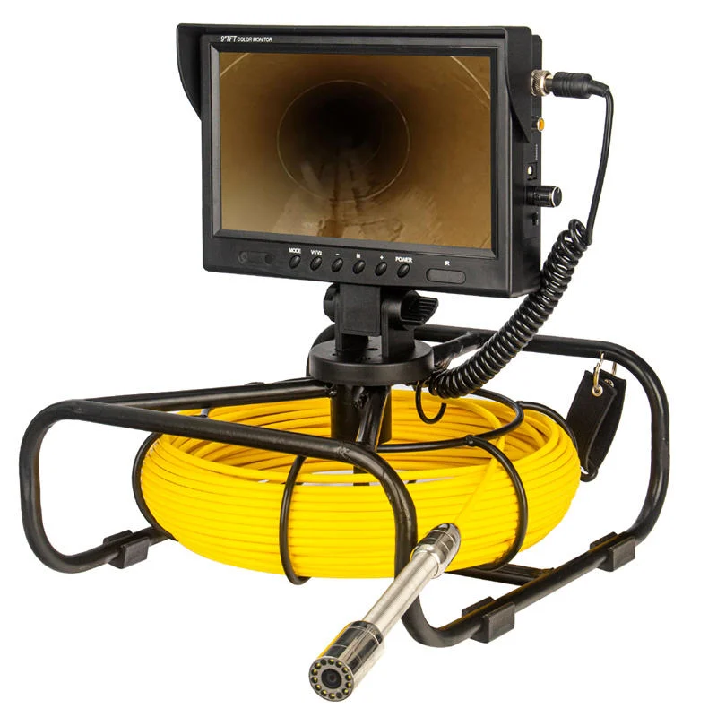 Sewer Camera with Rotatable Screen, 100FT, 1080P 0.9in/23mm Sapphire Lens, 9'' LCD Screen, 12 Adjustable LED Lights, Pipe Inspection Camera, Record with Sound