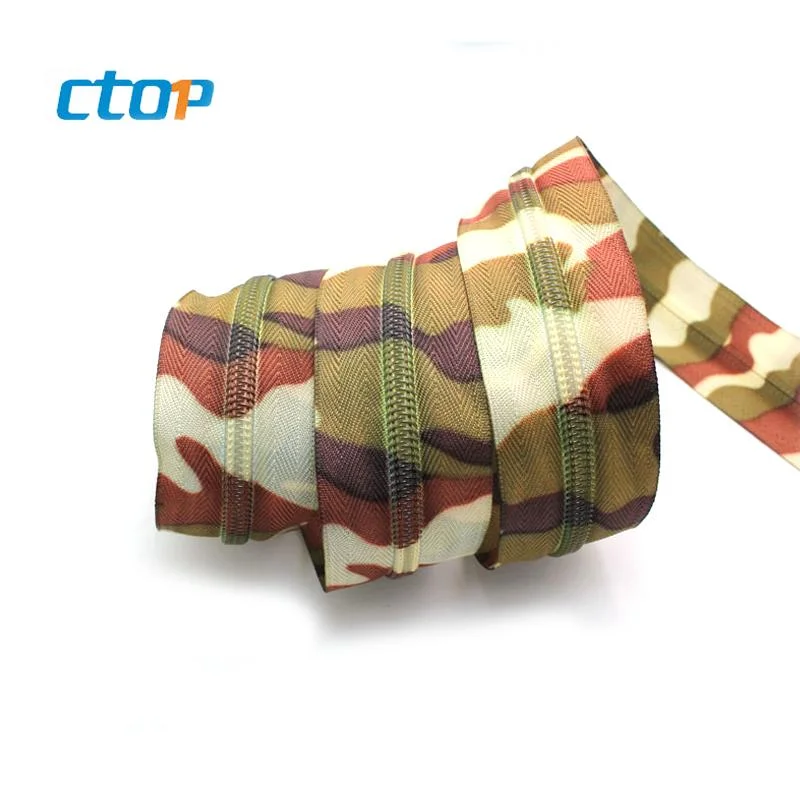 Wholesale New Design Fancy Colorful Nylon Camouflage Zipper