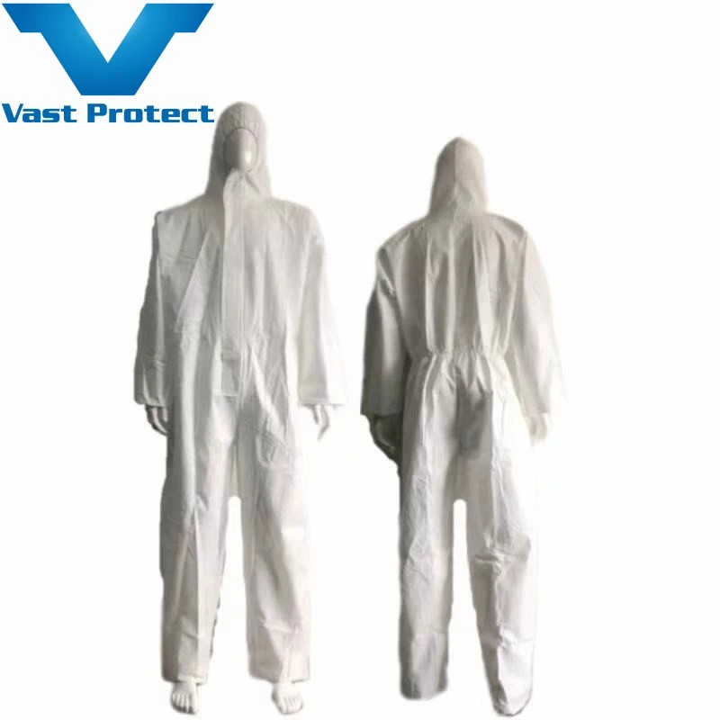 White Jumpsuit Without Boots-Cover Disposable Breathable Anti-Static Soft Microporous Coverall