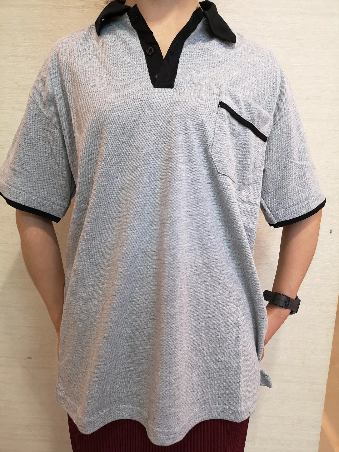 Ln-1560108 ESD Grey Color Polo Shirt with Cotton