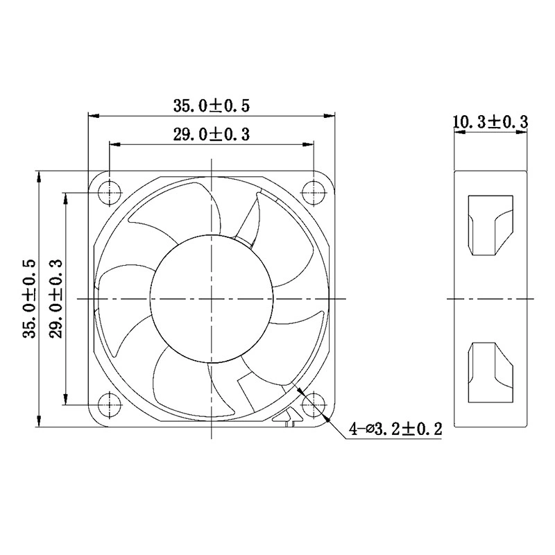 مروحة Yccfan 400mm 9000rpm 3510 5 5V DC 35X35X10