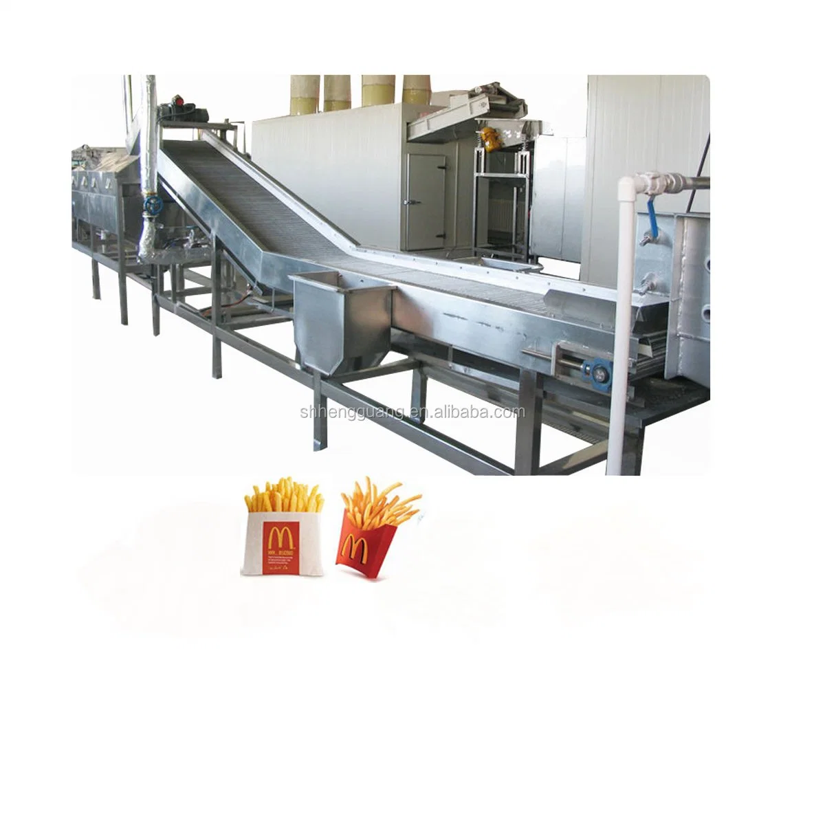 Automatic Frozen French Fries Potato Chips Fryer Snow Rice Cracker Biscuit Layer Cake Japanese Cookies Swiss Roll Wafer Roll Snack Food Mill Making Machine