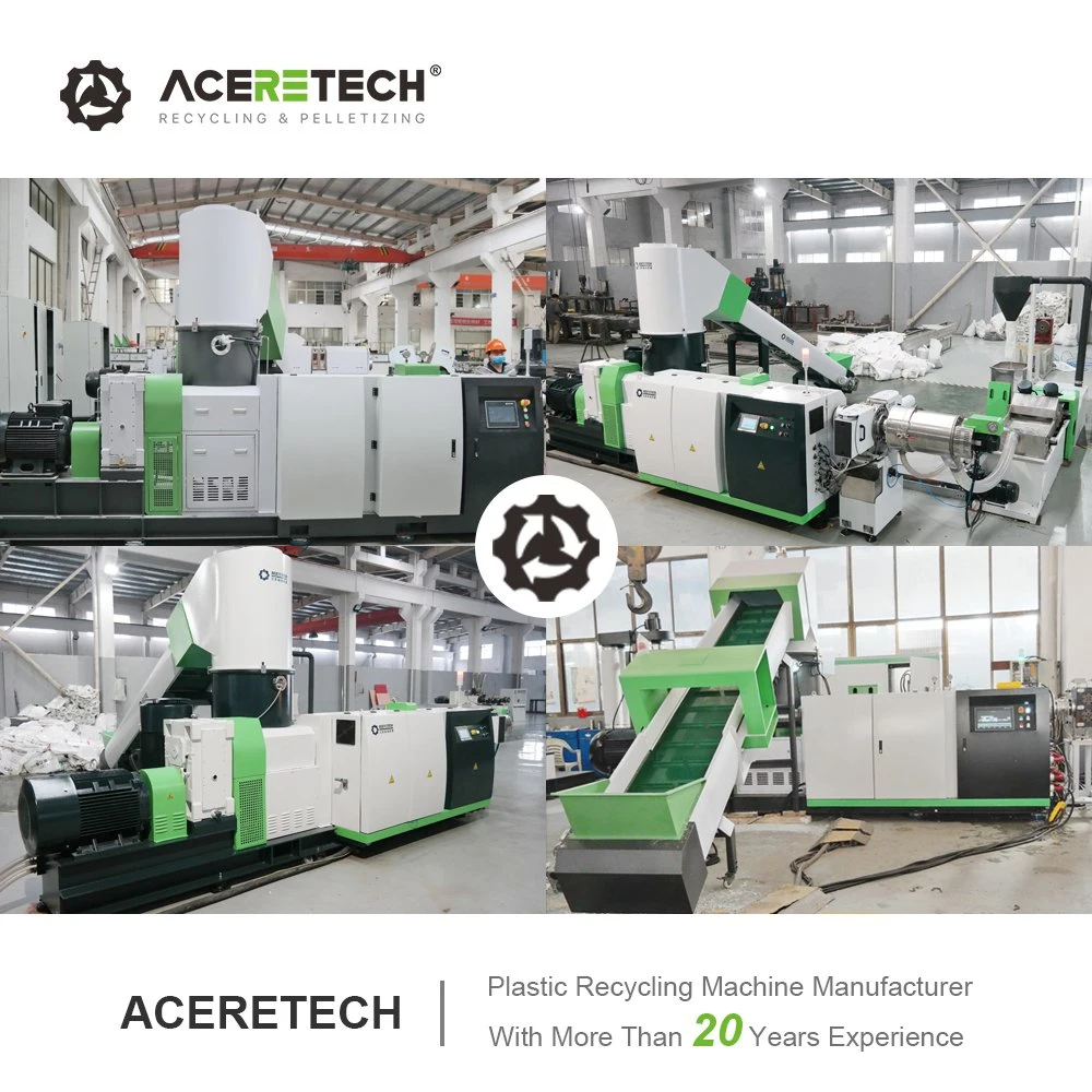 Machine d'extrusion granulatrice pour le recyclage de films industriels agricoles en PP/PE/sacs tissés/flakes/mousse d'emballage en plastique