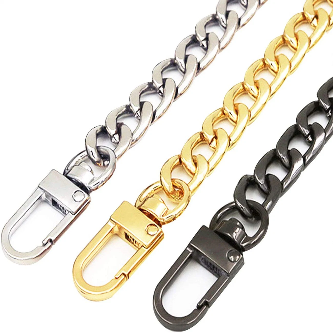 DIY Iron Flat Chain Strap Handbag Chain Accessories with Metal Buckles