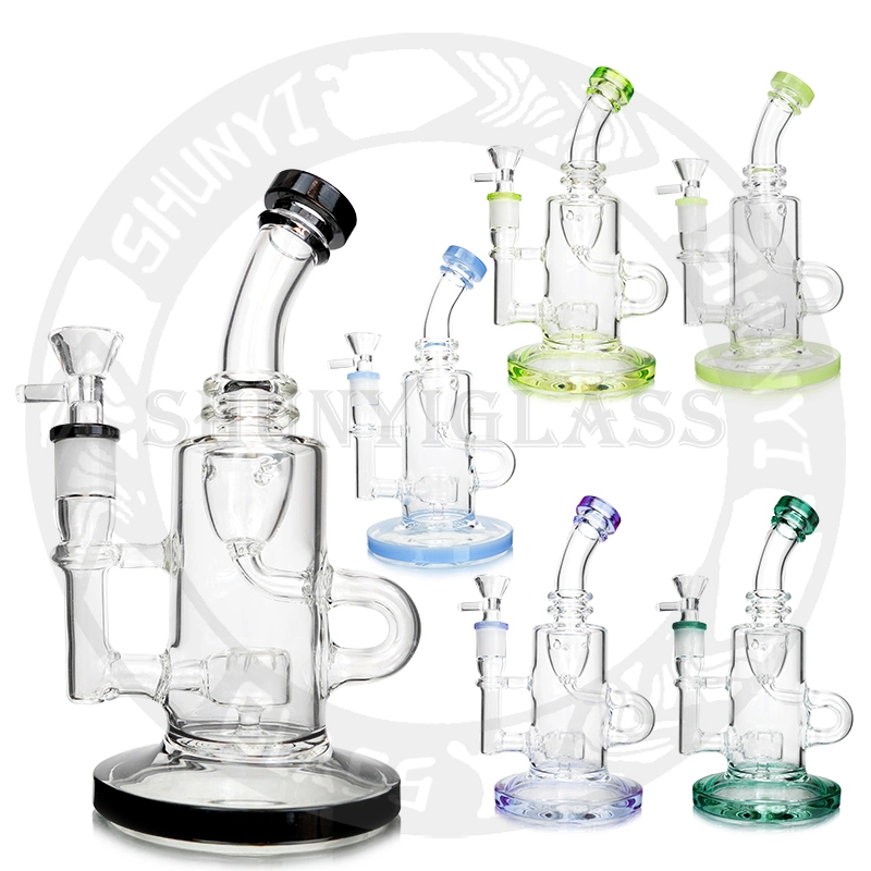 Verre recyclé Jet PERC à col courbé DAB Rig Honeycomb Tuyau tuyau d'eau en verre Hookah