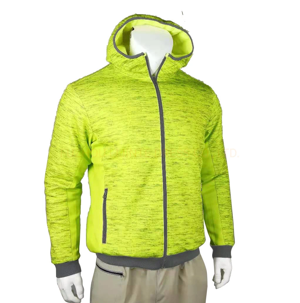 Fluorescent Yellow 2 Sides Used Cationic Fabric Men Outdoor Clothing Jacket