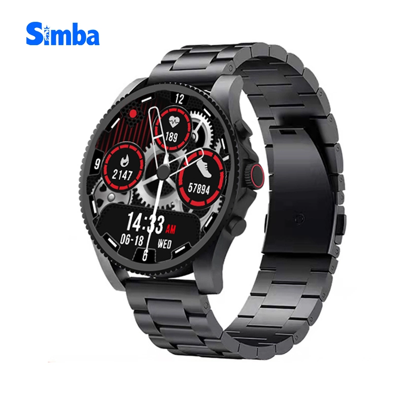 2022 Simba Sport Noir haute qualité Smart Watch Waterproof Digital Moniteur de pression artérielle montre de fréquence cardiaque pour hommes