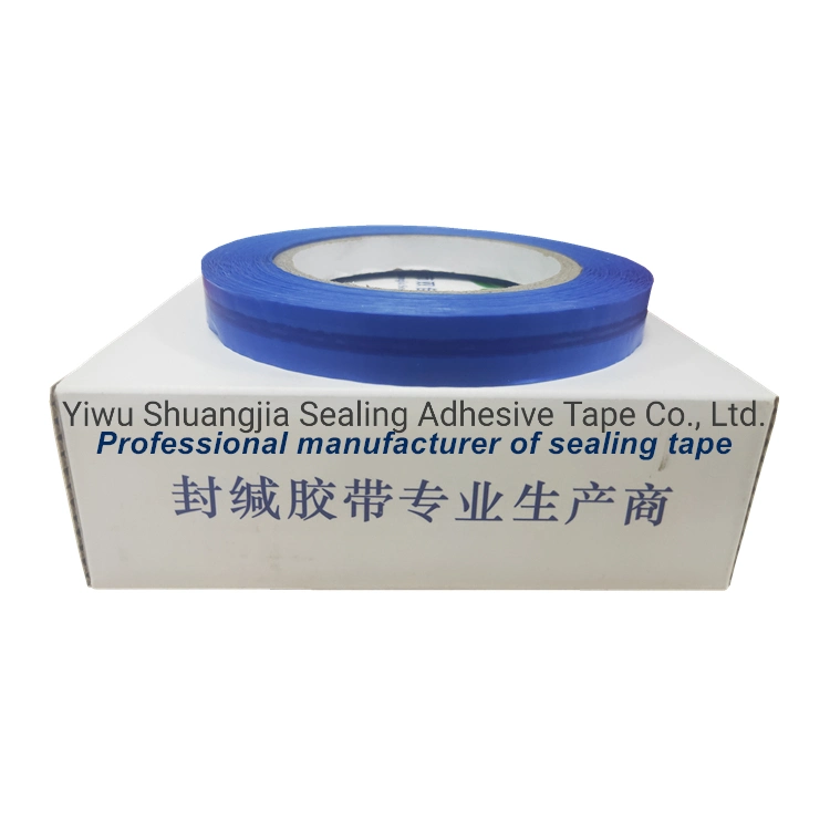 Blue PE Film Reusable Self-Sticky Adhesive Reclosable Tape, Plastic Bag Sealing Tape with Center Glue