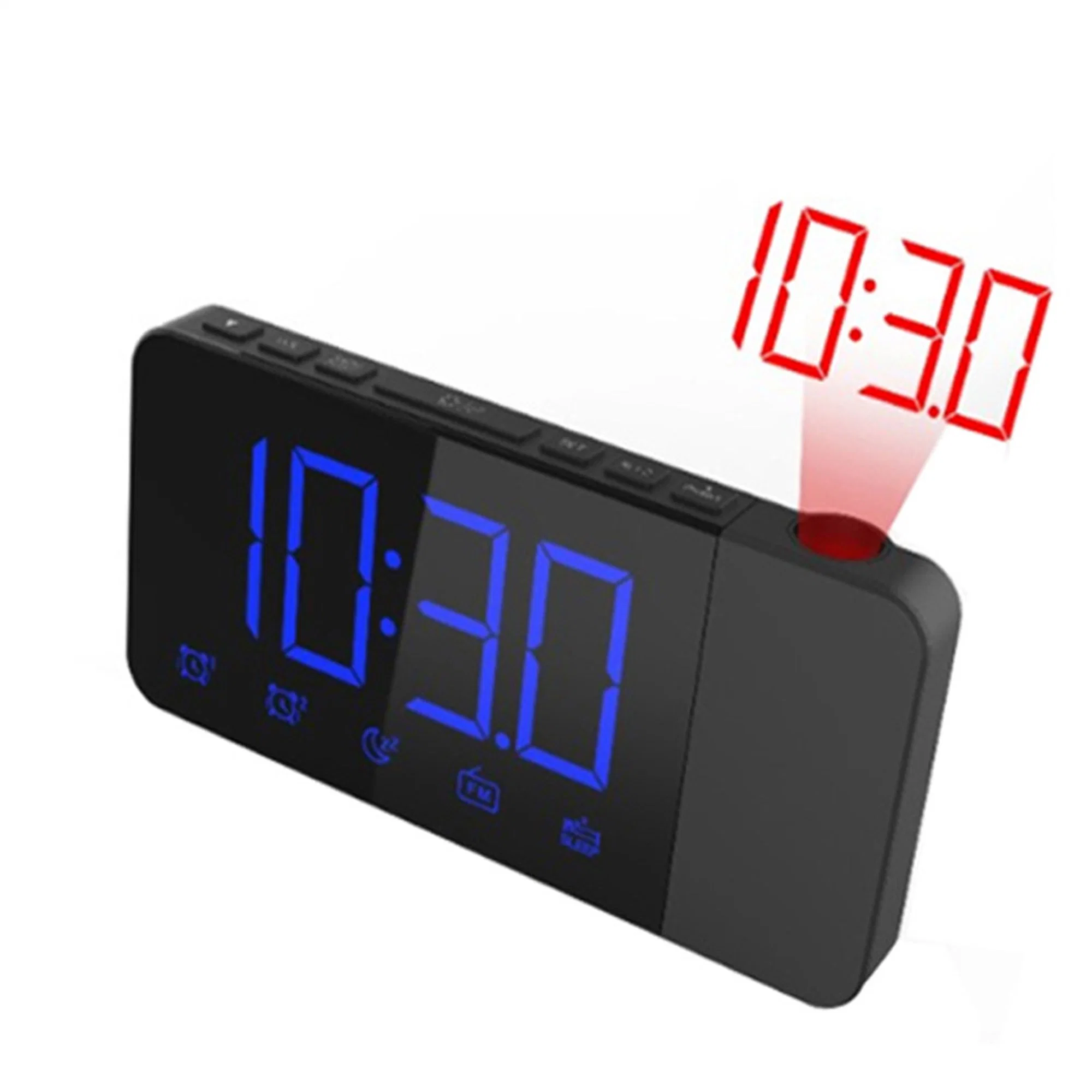 Bedroom Large LED Alarm Clock with Projection on Ceiling Wall Digital Projection Alarm Clock