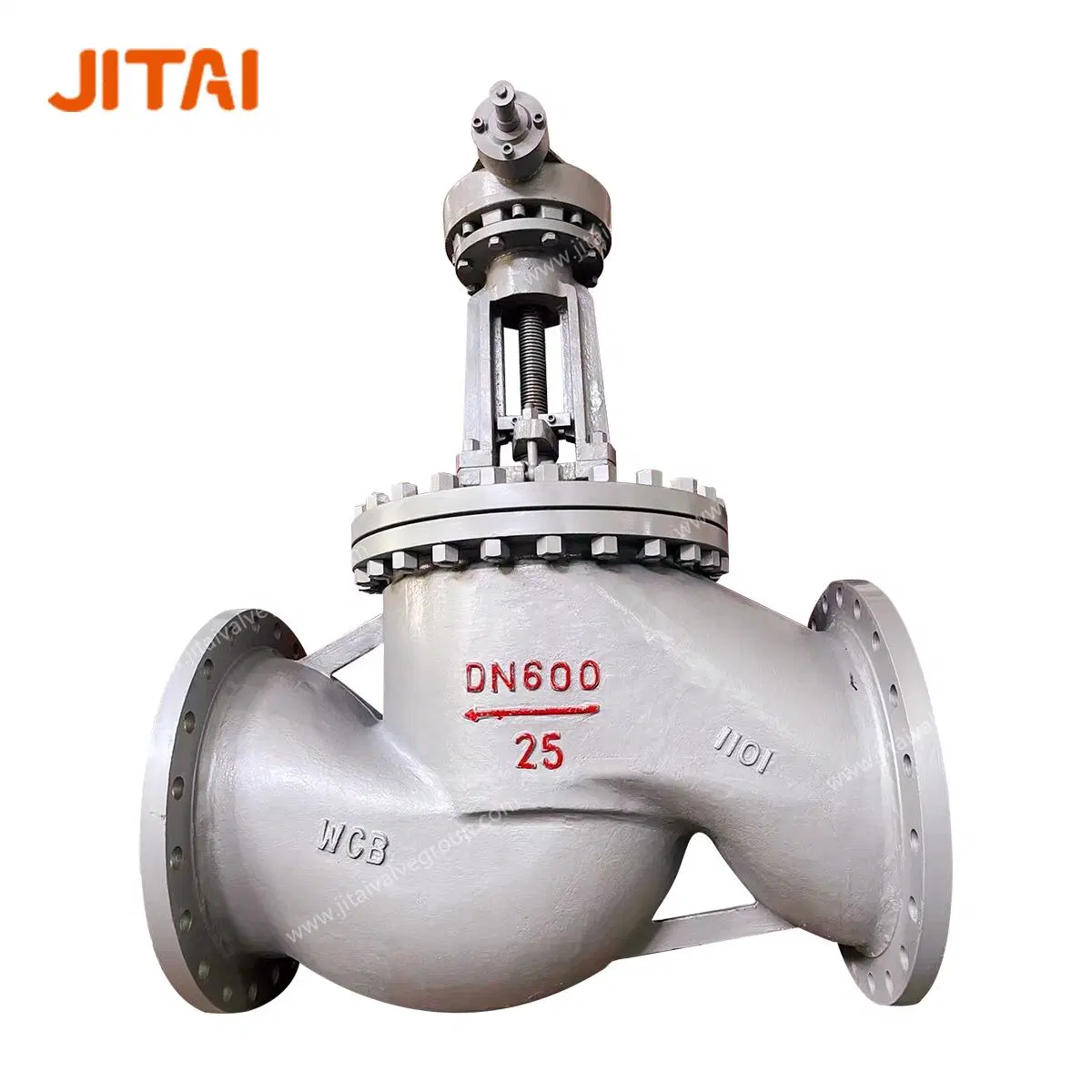 Wcb Casting Steel DN400 Pn25 Flange Type Gearing Globe Valve