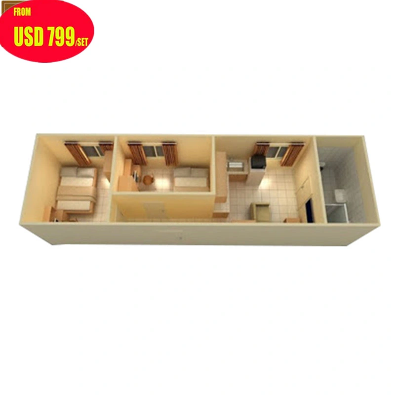 Garden Flat Pack Contenair House 2bedroom Prefabricated Home