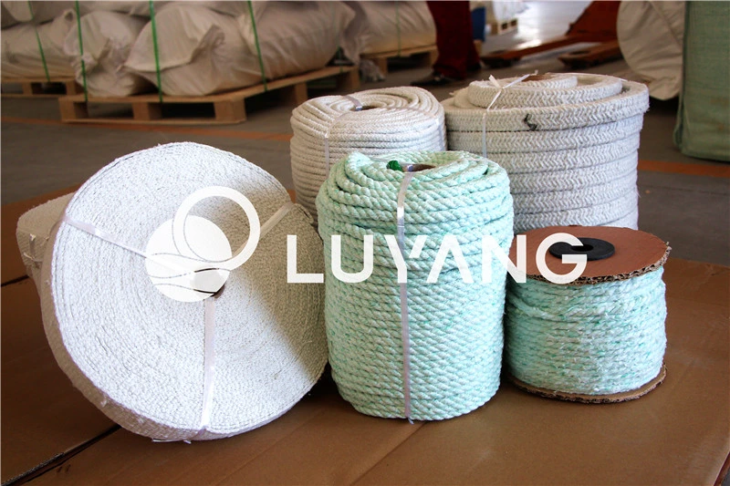 1260 Luyangwool céramique Fibre textile/ corde ronde GF four Klin Isolation antifeu/matériaux réfractaires AES/Kaowool/Dura/Fiberfrax 500 kg/M3