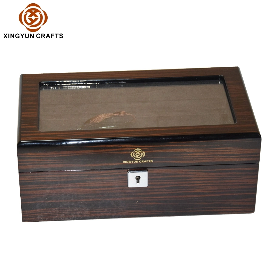 Personalized Wood Watch Case Wooden Men Watch Bangle Collection Case with Glass Window