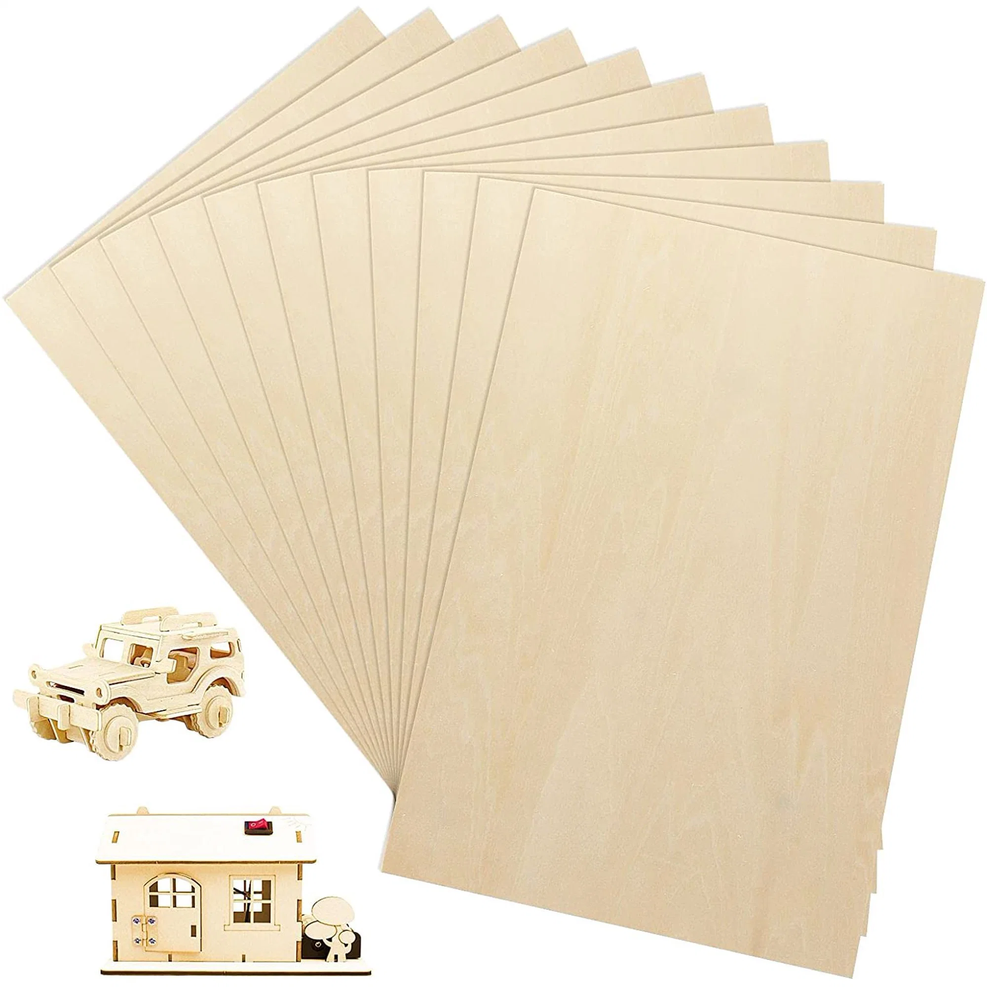 Contrachapado de papel Artesano 3mm Basswood Corte láser contrachapado para el arte Artesanía Contrachapado Madera