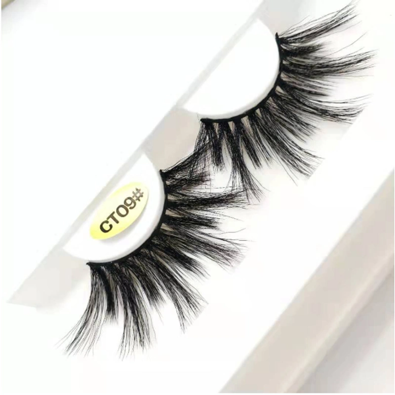 Custom Label Real Hair Luxury 25mm Curler Lashes 3D Mink False Eyelashes