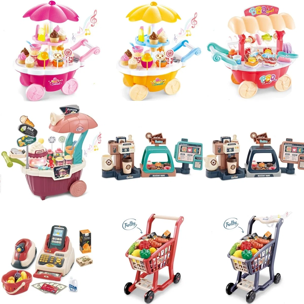 (2 in1) Pet Set Draw-Bar Box (girl) Pretend Play Kitchen Doll Toy Plastic Wholesale/Supplier Children Kids Toy DIY Self-Assembling Factory Direct Sales Wholesale/Supplier Intelle