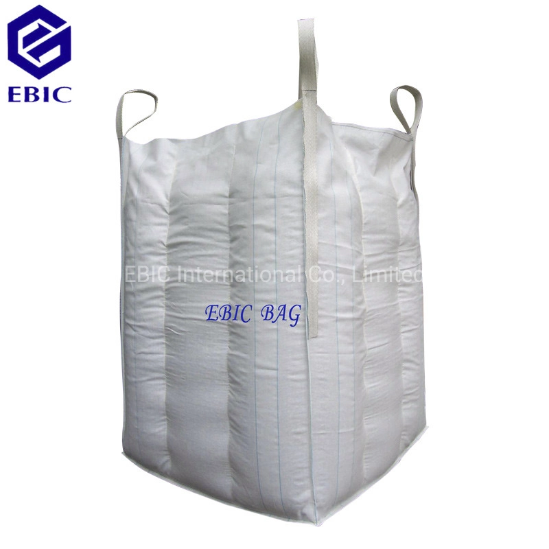 U-panneau personnalisé corps de bâtiment carré boucles du coin inférieur du bois de chauffage de l'Engrais de ciment en vrac en plastique PP mesh tissé Jumbo grand sac avec le haut et bas de la jupe fermé