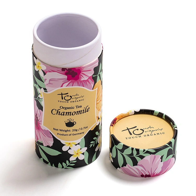 Eco-Friendly Color Printing Packaging Box Lid and Base Chocolate Tea Storage Paper Tube