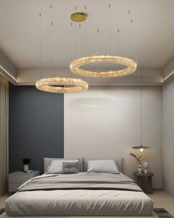 LED moderne Kristall Kronleuchter Licht Nordic minimalistischen Stil kompatibel mit Wohnzimmer