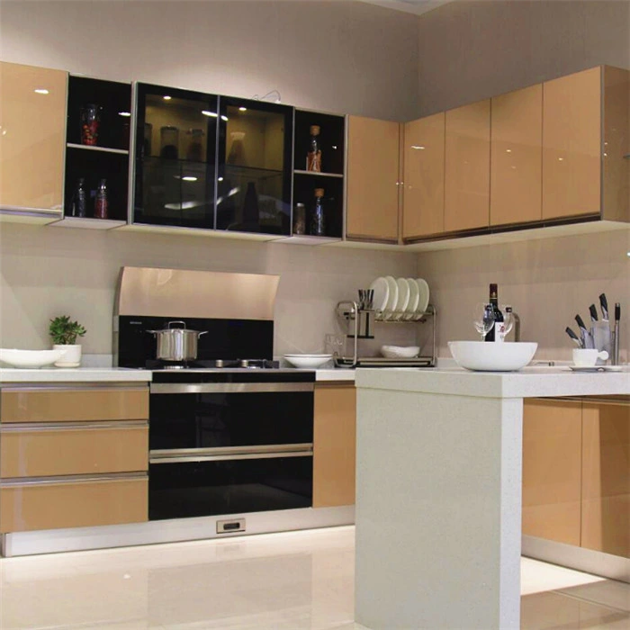 Prima PVC Film Modular Kitchen Cabinet Door with Base Carcase Kitchen Cabinets for Wooden Furniture