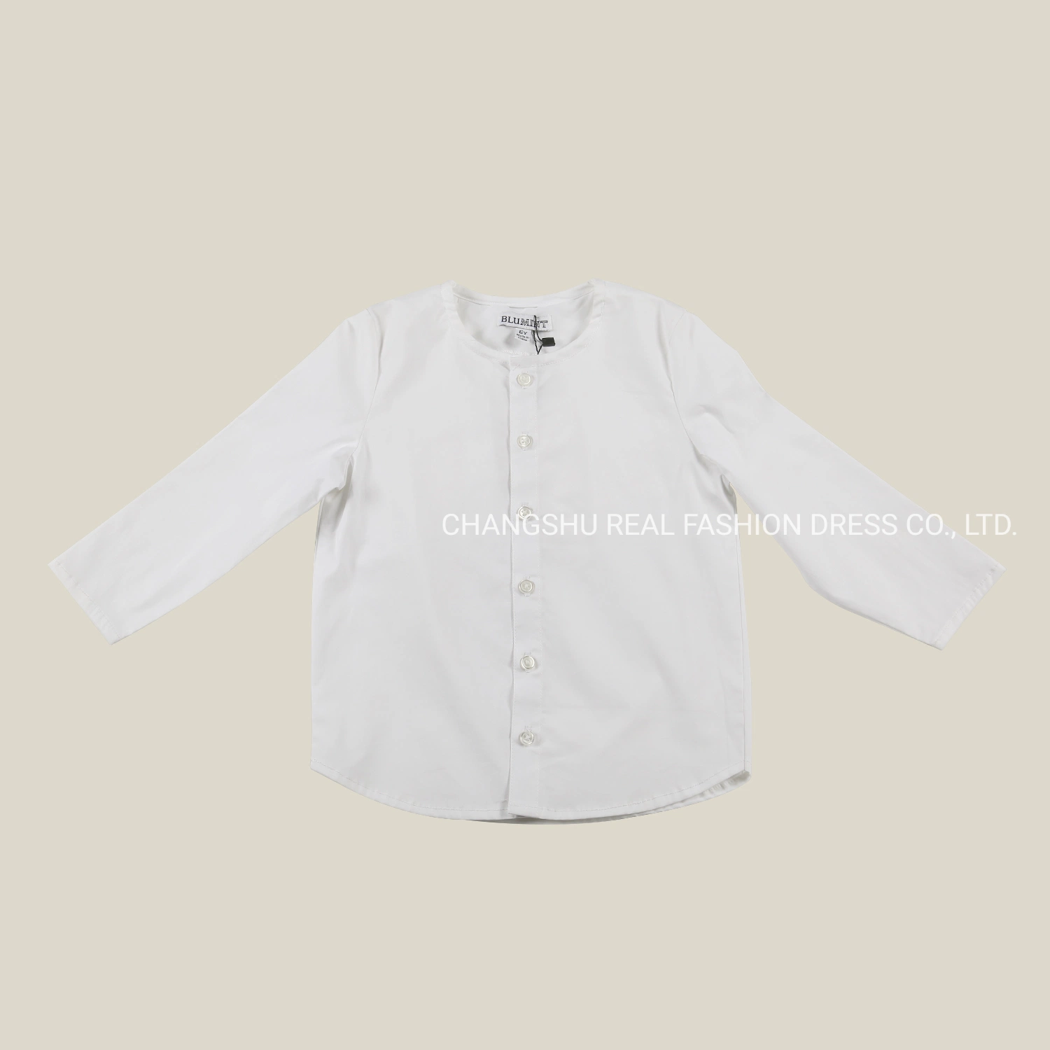 Los niños Ropa de Niños Niño camiseta de color blanco brillante tejida con Placket desgaste y la espalda 2 paneles de color marrón