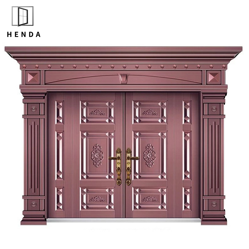 Aluminum/Copper Main Entrance Door with Door Head Luxury Design Classic Style for Export