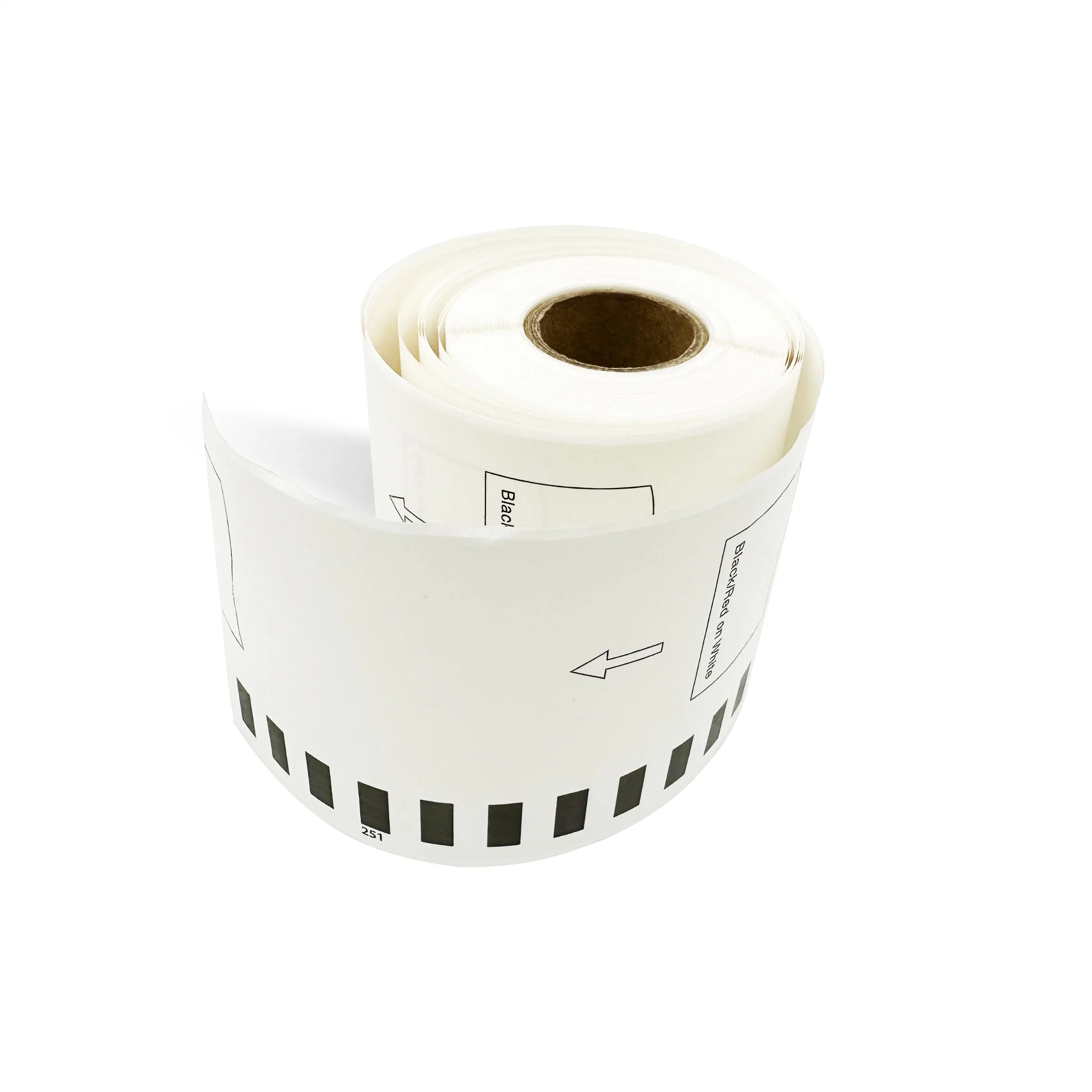 Replace Brother Dk 22251 Paper Tape 62mm Wide 15.24m Continuous Label Black & Red on White