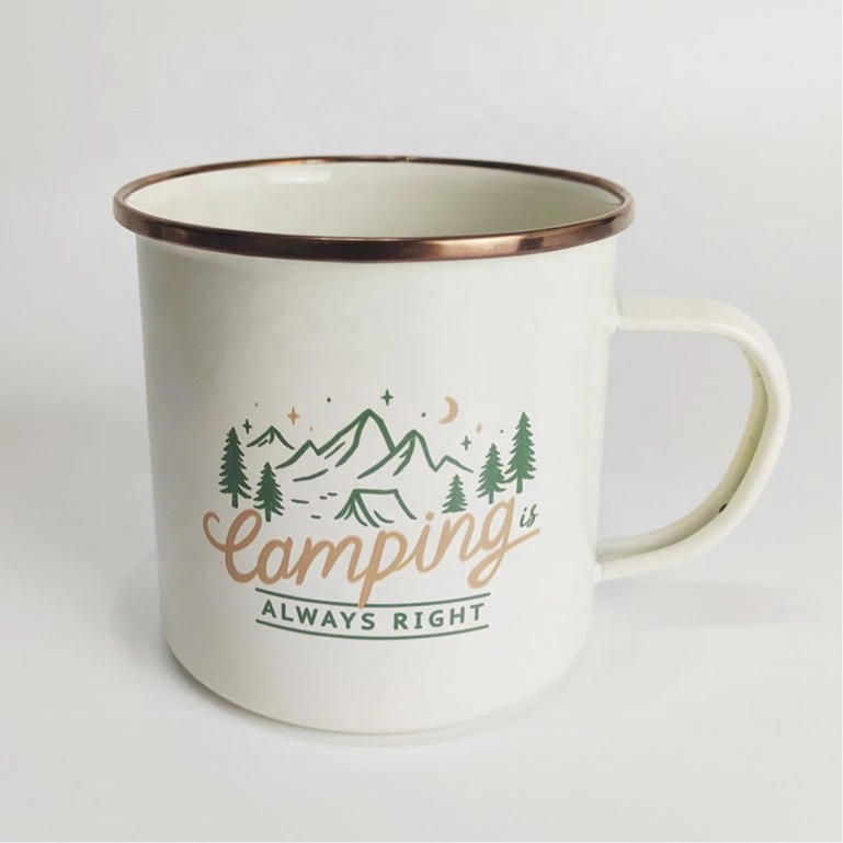 12 Oz Enamel Custom Style Coffee Mug Camping Stoneware Enamel Mug