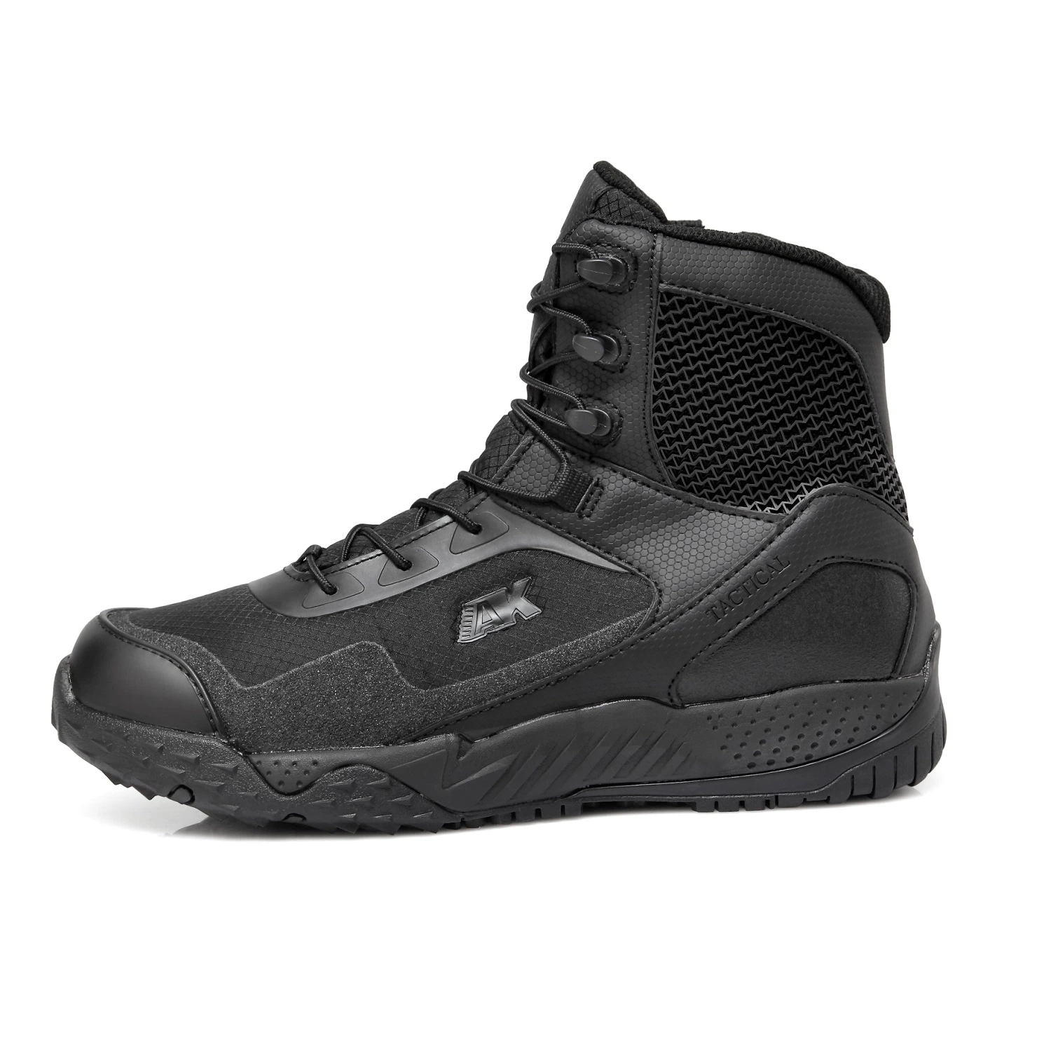 Black Tactical Boots with Light Weight and Breathable Material