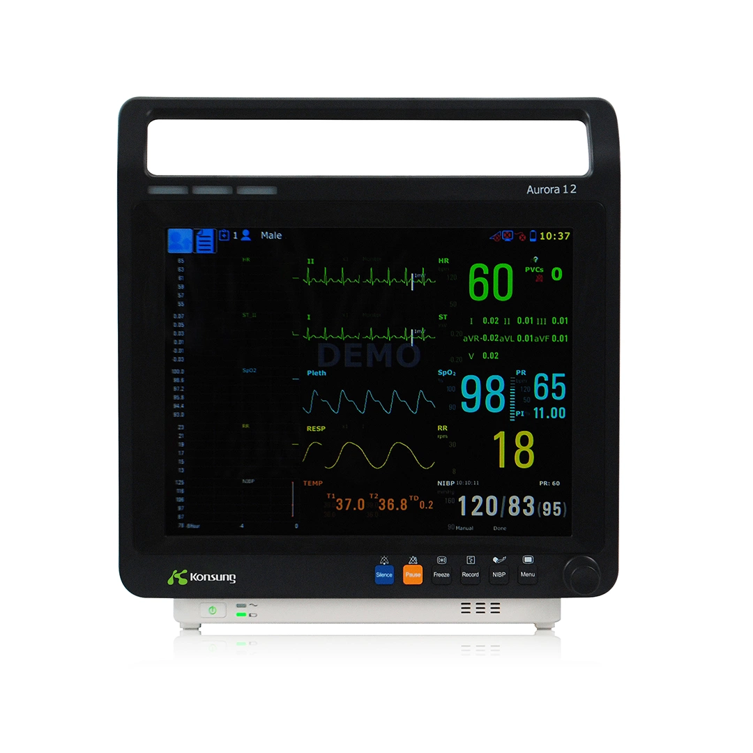CE Approved Aurora-12 12.1-Inch Medical Patient Monitor with Capnography for Hospital Bed