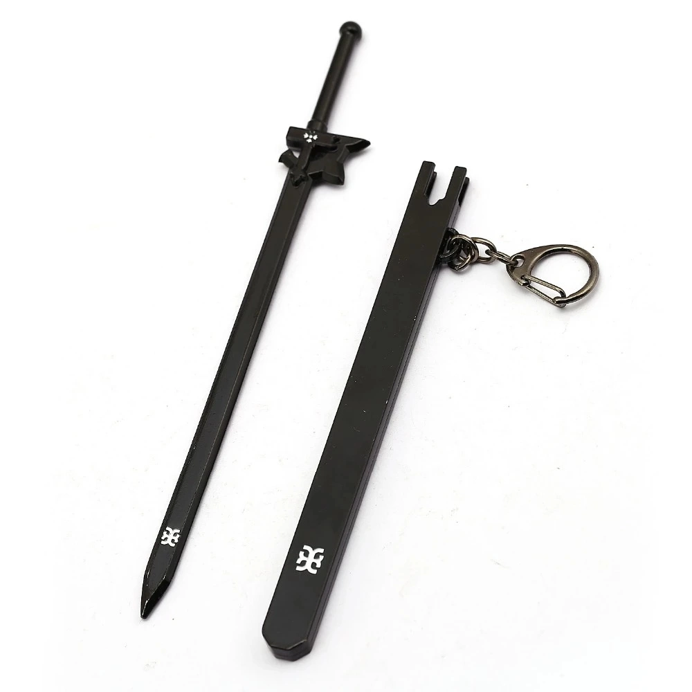 China Wholesale/Supplier Custom Sword Art Online Keychain Black Metal Sword Scabbard Anime Keyring