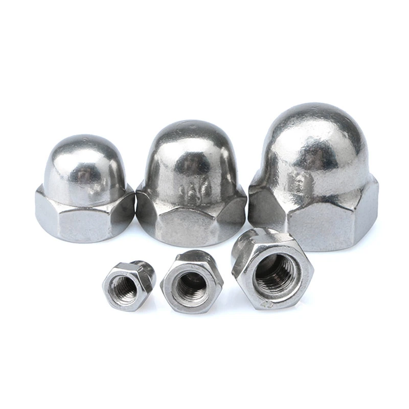 DIN1587 SS304 SS316 Decorative Alloy Stainless Steel HDG Coating Metric High Crown Hex Dome Cap Nut