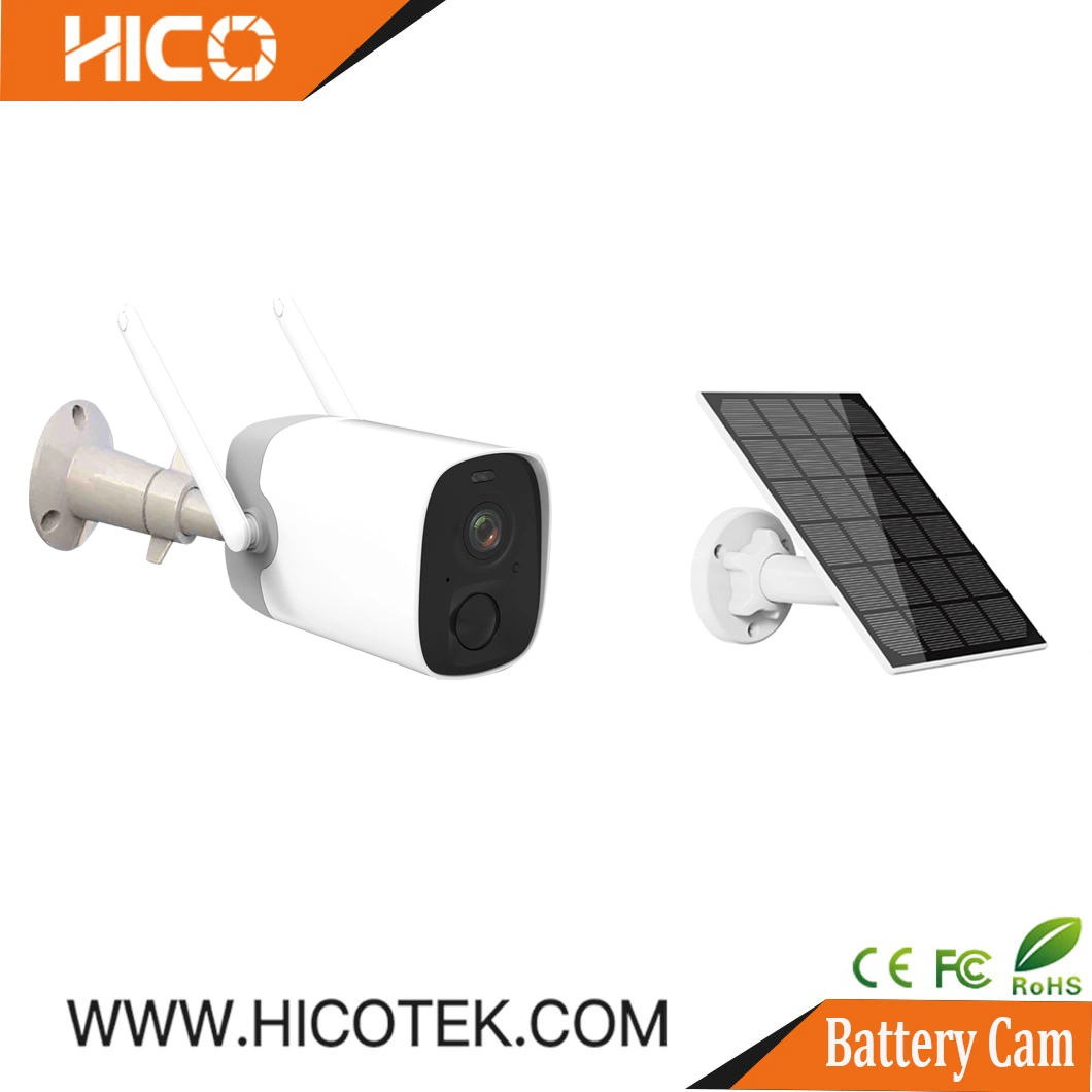 Hicotek Wasserdichte Wireless WiFi Batterie PIR Ai IP CCTV im Freien Sicherheits-Videokamera mit Solarpanel