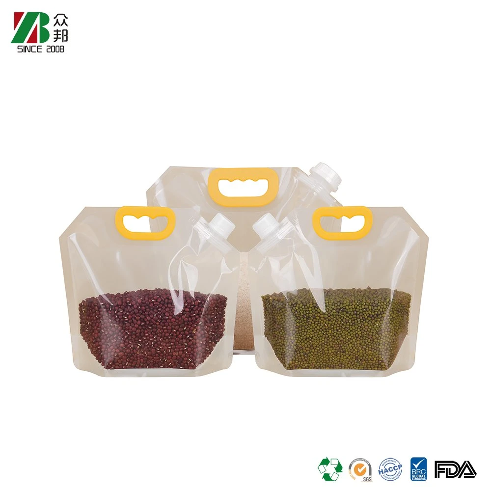 Grain Moisture Proof Sealed Bag Cereals 1kg 5kg Rice Packaging Bags  with Handle cereal grain storage plastic bag