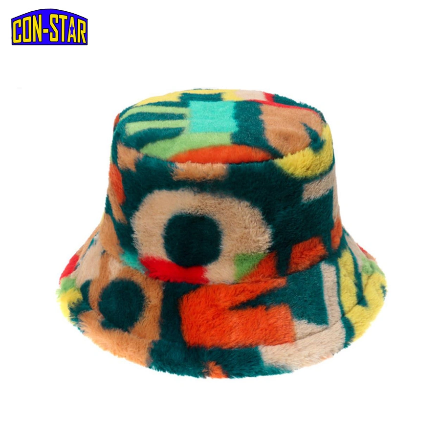 Winter Bucket Hat with Polyester Fleece Bunny Fur Look BSCI and Disney Fama Factory