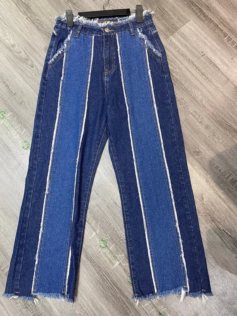 Custom Skinny cintura alta mujer pantalones Denim Jeans al por mayor jeans de mezclilla de bordado de impresión