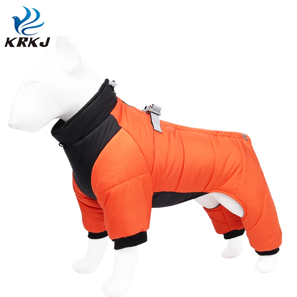 Tc6009 Winter Warm Dog Reflective Jacket Coat Clothes with High Collar