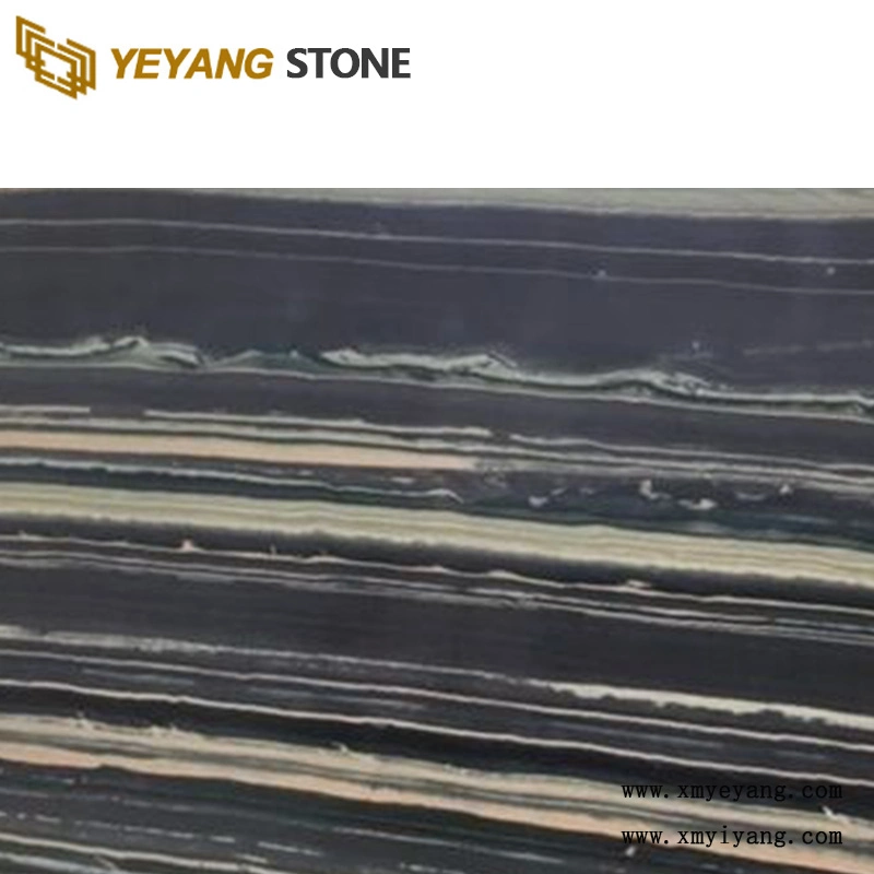 Hot Sell Ink Black Wood Vein Ebony Black Marble for Wall/Floor/Tile