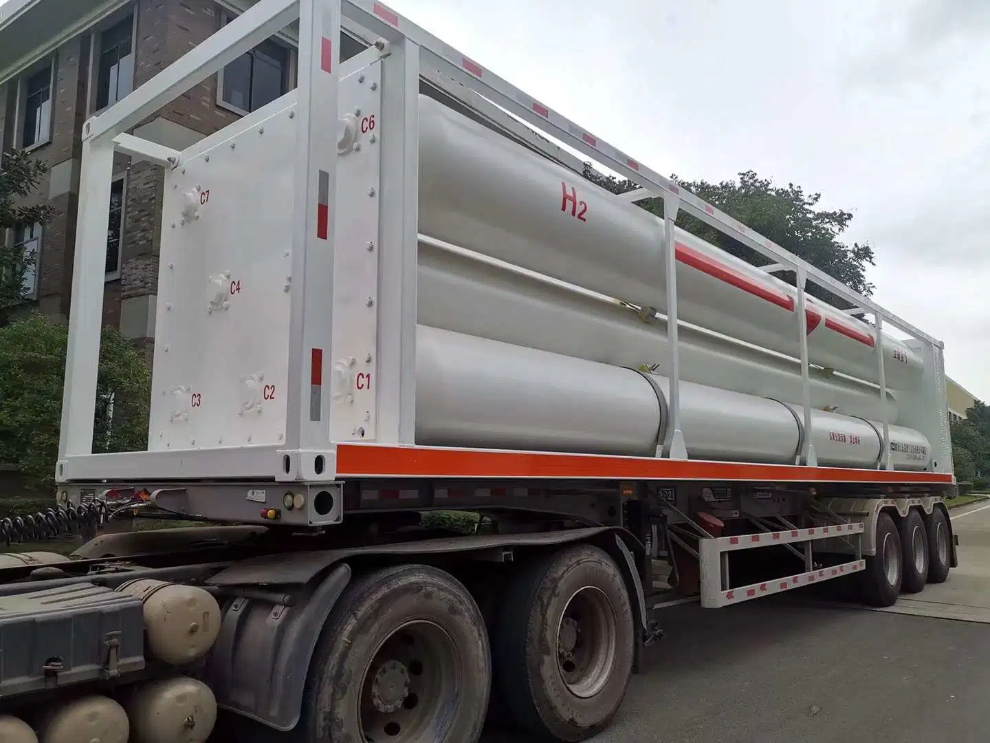 250bar Compressed H2 Hydrogen Storage and Transportation Trailer CNG Tube Skid Containers